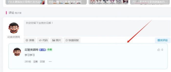 子比主题评论区块美化- 花猪资源网
