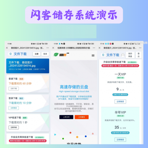 闪客网盘系统源码运营版- 花猪资源网