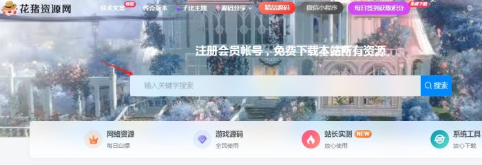 子比主题首页搜索框美化- 花猪资源网