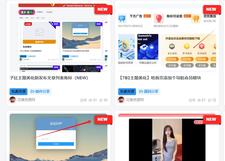 图片[2]- 子比主题美化新发布文章列表角标（NEW）