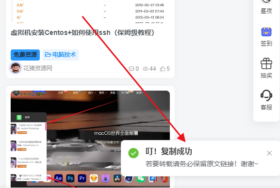 主题美化 – 网站添加复制成功提示框- 花猪资源网